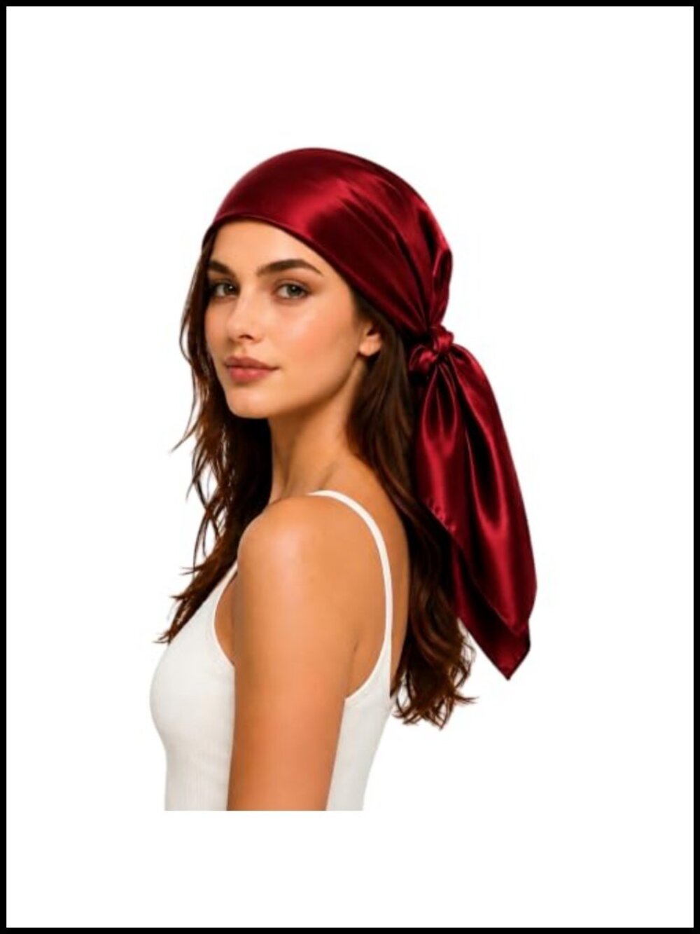 100% Mulberry Silk Head Scarf 35x35 Square Women's Hair Wrap